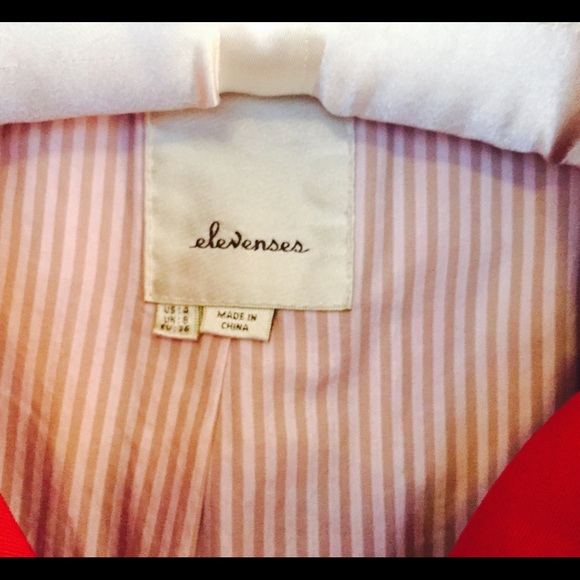 Anthropologie Elevenses Red Corset Trench, Size 4 - Picture 3 of 4